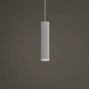 Carbon pendellampe, hvit, Ø 6 cm, aluminium