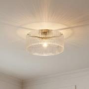 Lucande taklampe Meritt, messing/klar, Ø 40 cm, glass