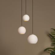 pendellampe Bina, lengde 45 cm hvit/svart, porselen 3 lyskilder.