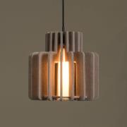 Hengelampe Rollo, taupe, Ø 40 cm, stoff/metall/glass