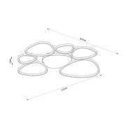 LED-taklampe Samling, lengde 90 cm, taupe, metall