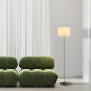 Gulvlampe Thea, krem/matt svart, lin, høyde 160 cm