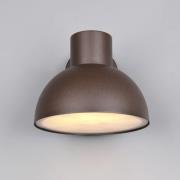 Utendørs vegglampe ELBE, rustfarget, Ø 20 cm, metall, IP44