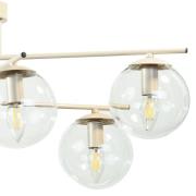 Taklampe Zoe, beige, lengde 72 cm, 6 lyskilder, glass, E14