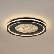 Lucande LED-taklampe Tillian, svart/gull, 50 cm, dimbar