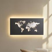 Lucande LED-vegglampe World, antrasitt/sølv, 60 cm x 30 cm