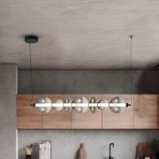 LED-hengelampe Daphne, glass grå-transparent, lengde 118 cm