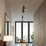 LED-spot BRUSH, svart, 50 cm, 3 lyskilder, metall, dimbar, 2.700 K