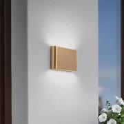 LED-vegglampe Semi M, aluminium, gull, lengde 17,5 cm