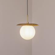 Hengelampe Anemon, gullfarget, glass, Ø 30 cm, E27