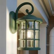 Lindby utendørs vegglampe Ankea, grønn, høyde 37 cm, IP23, E27