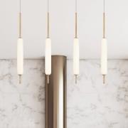 LED-hengelampe CUMBERLAND, gull, Ø 13 cm, metall/glass