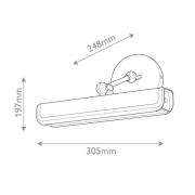 LED-vegglampe VALISE, svart/gammel messing, 31 cm kunstlær