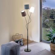 Gulvlampe Maronda med tre tekstilskjermer