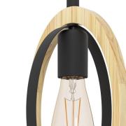 Hengelampe Basildon av tre/stål, 1 lyskilde