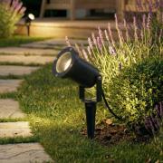 Lindby spot med jordspyd Nielas, sett med 3, antrasitt, stikkontakt