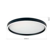 LED-taklampe MASCA, svart, Ø 40 cm, CCT, metall, dimbar