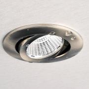 Innfelt taklampe Dione, IP44, 3000 K, nikkel, dimbar