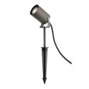 Spot med jordspyd Spiky, Ø 6 cm, grå, svingbar, IP65, GU10