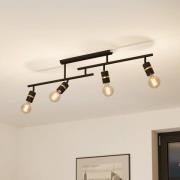 Lurone taklampe, svart, med fire flammer