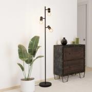 Lurone gulvlampe, svart, med tre pærer