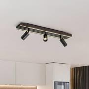 Lucande LED-downlight Tiron, 3 lyskilder, 70 cm, eik