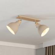 Taklampe Arrecife sand/treutseende, 2 lyskilder