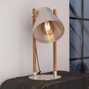 Cawton bordlampe, høyde 38 cm, stål/brunt, stål/tre