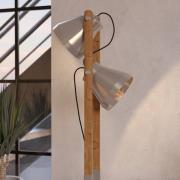 Cawton gulvlampe, høyde 134,5 cm, stål/brun, 2 lyskilder stål