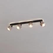 Rosley downlight, lengde 75 cm, svart/natur, 4 lyskilder,