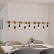 Townshend hengelampe, lengde 150 cm, svart/tre, 9 lyskilder.
