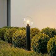 Lindby sokkellampe Dangan, svart/klar, høyde 60 cm, glass