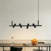 Lucande hengelampe Lysias, svart, metall, lengde 120 cm