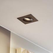 PRIOS innfellingslampe Fibur, matt bronse, 9 cm, GU10, 10 stk.