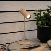 LED-batteridrevet bordlampe Multi, sandfarget, høyde 30 cm, IP54