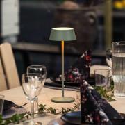 LED-batteridrevet bordlampe Menton, grønn, høyde 27 cm, IP54, USB