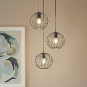 Lindby hengelampe Danika, rund, Ø 50 cm, svart, metall