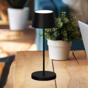 LED-batteridrevet bordlampe Asena Pro sandsvart, 30 cm metall IP54