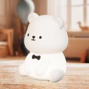 LED-batterilampe Karl, hvit, høyde 13 cm, silikon