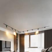 Skinnesystem 48V Lumaro, spots, 9 lyskilder, svart, 13 cm, dimbar