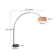 Bue-gulvlampe Sparkled Light, svart/brun, 240 cm, kork