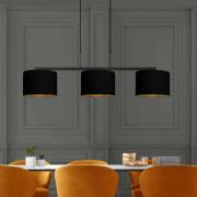 Hengelampe Stang, svart/svart-gull, lengde 140 cm, 3 lyskilder.