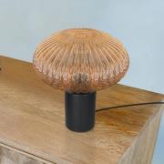 Bordlampe Bloeba, Ø 30 cm svart/ravfarget, glass