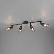 Spotlight Mars, lengde 82 cm, matt svart, 4 lyskilder, metall E14
