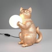 Bordlampe Gatio, gullfarget, høyde 30 cm, kunstharpiks, G9