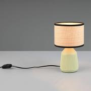 Bordlampe Formentera, grønn/beige, høyde 27 cm Keramikk/papir