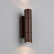 Utendørs vegglampe Yamuna, rustfarget, høyde 23 cm, metall, IP65