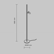 Maytoni LED-gulvlampe Thin, svart, aluminium, høyde 155 cm, dimbar