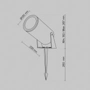 Maytoni LED-spot med jordspyd Bern, grafitt, Ø 13 cm, IP65