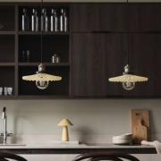 Globen Lighting Hengelampe COBBLER, krem/gammel messing Ø 25 cm